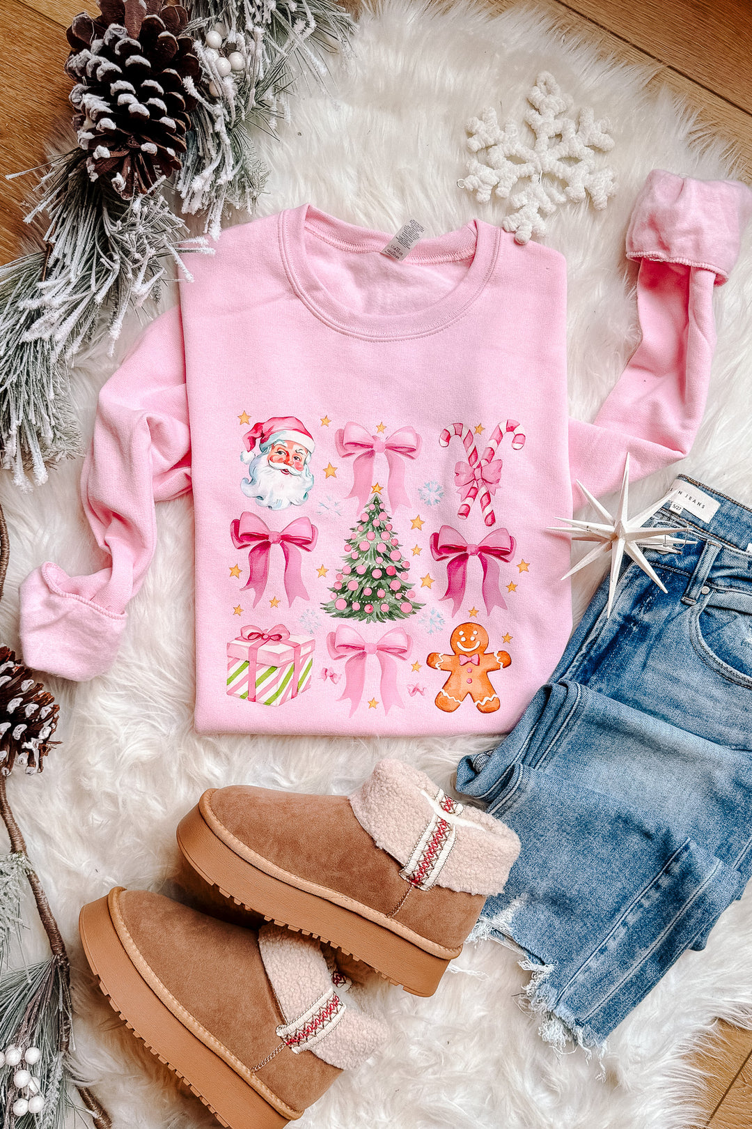 Merry & Pink Graphic Sweatshirt - Classic Pink