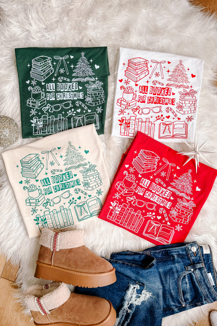 All Booked For Christmas Graphic Tees - Multiple Styles