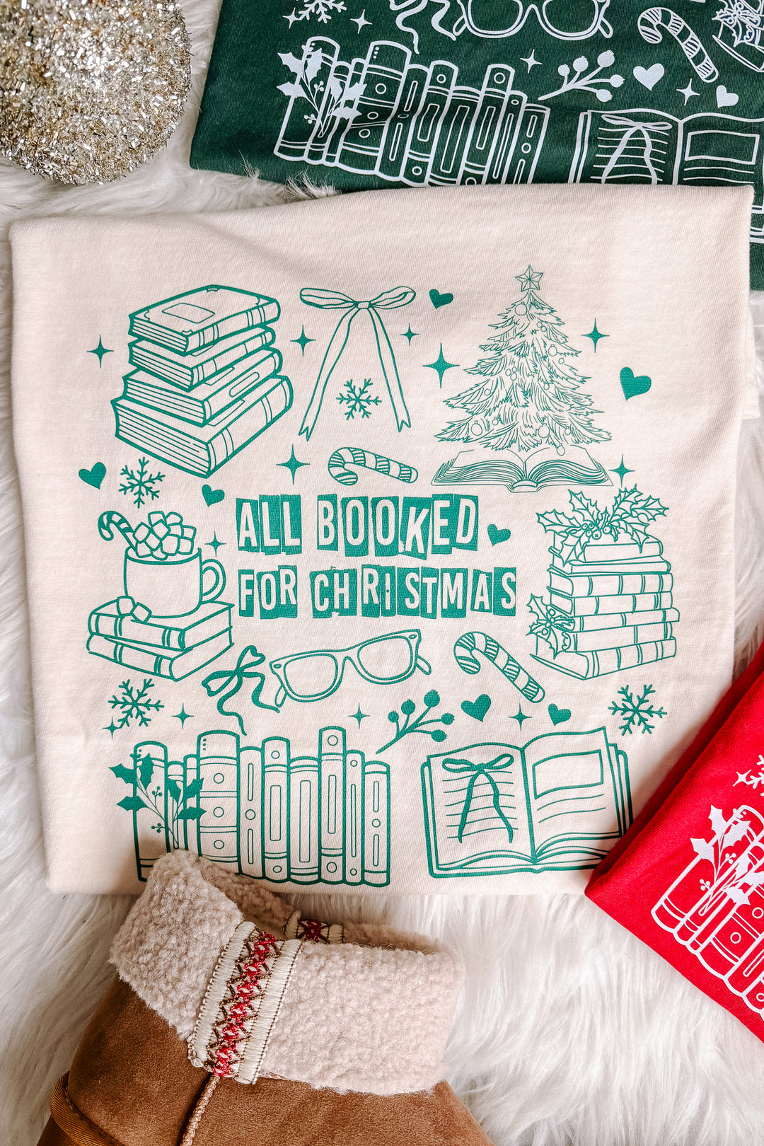 All Booked For Christmas Graphic Tees - Multiple Styles