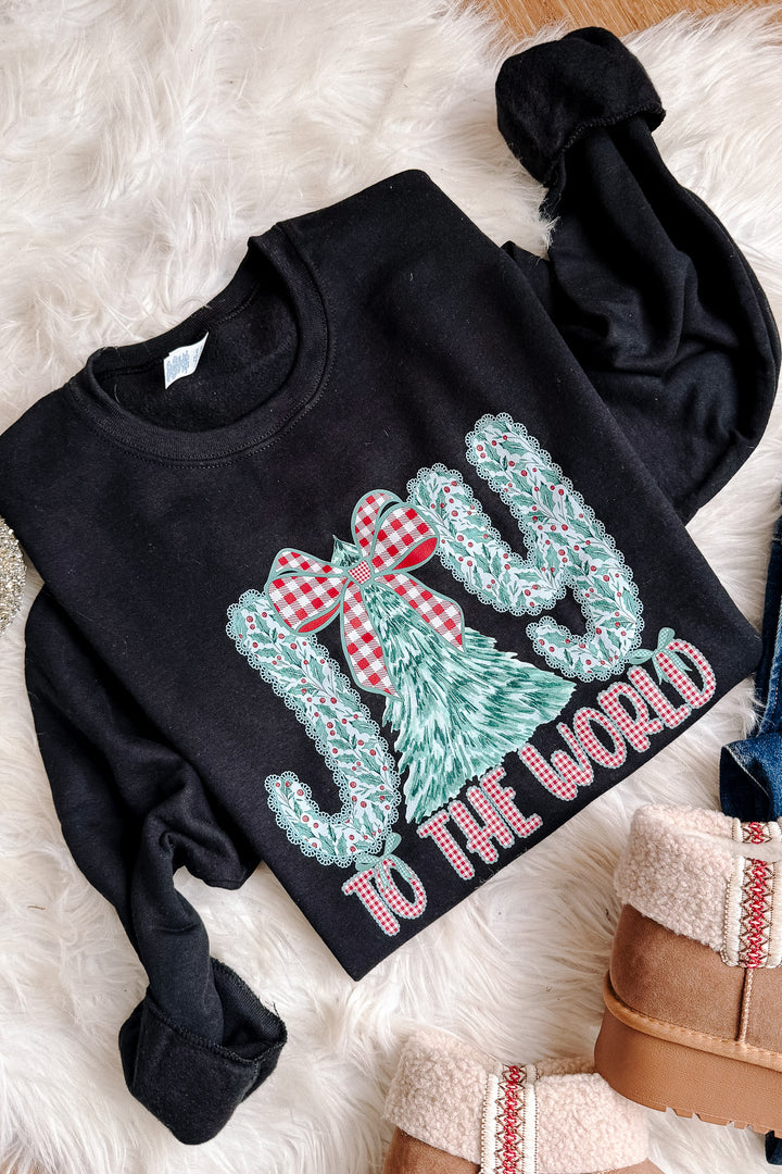 Joy Festive Spruce Graphic Sweatshirt - Black