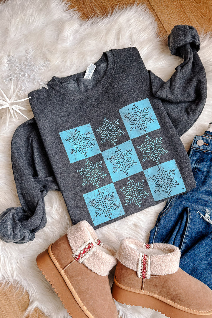 Snowfall Season Crewneck Sweatshirt - Black Heather