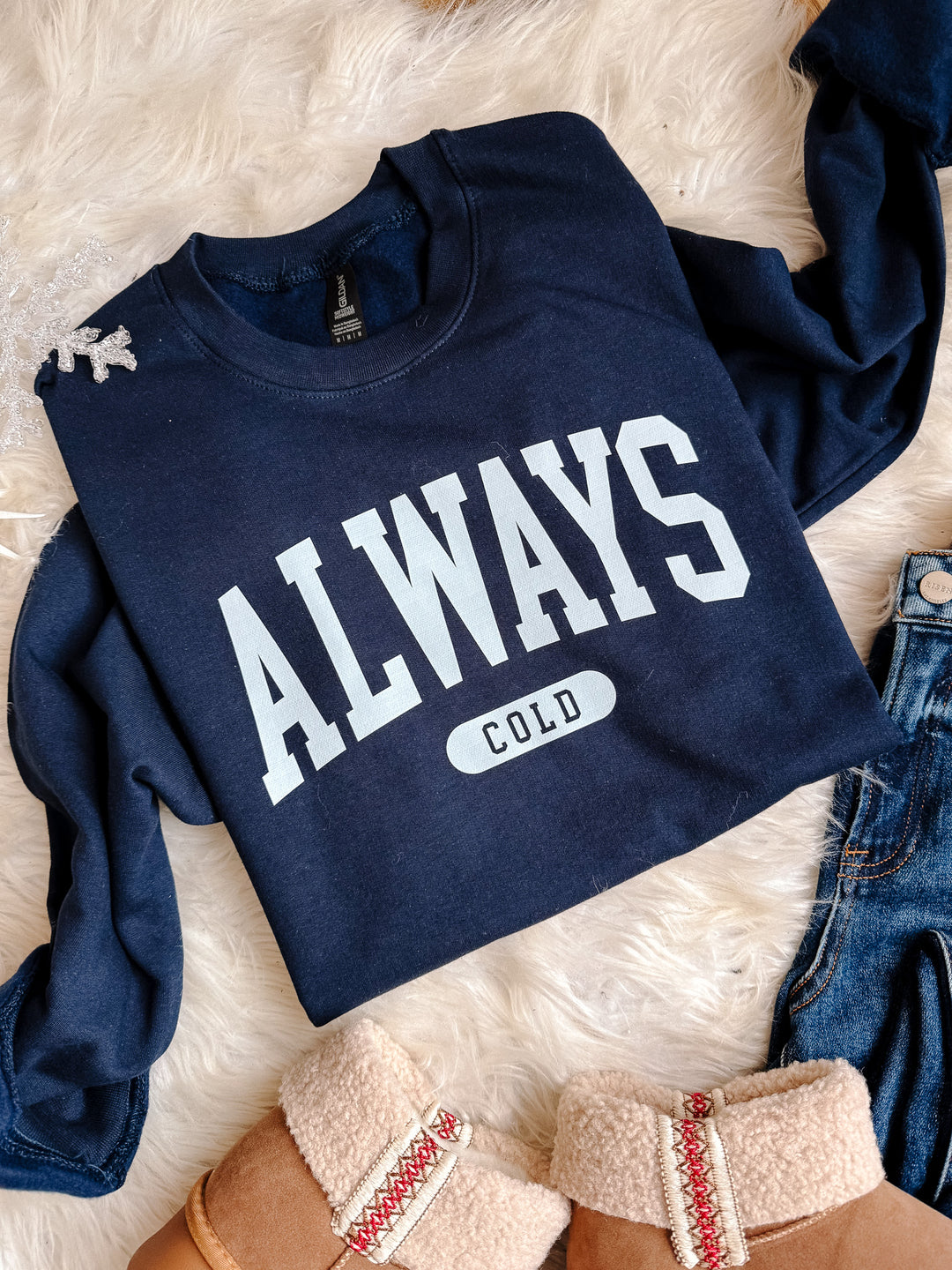 Always Cold Graphic Sweatshirt - Navy