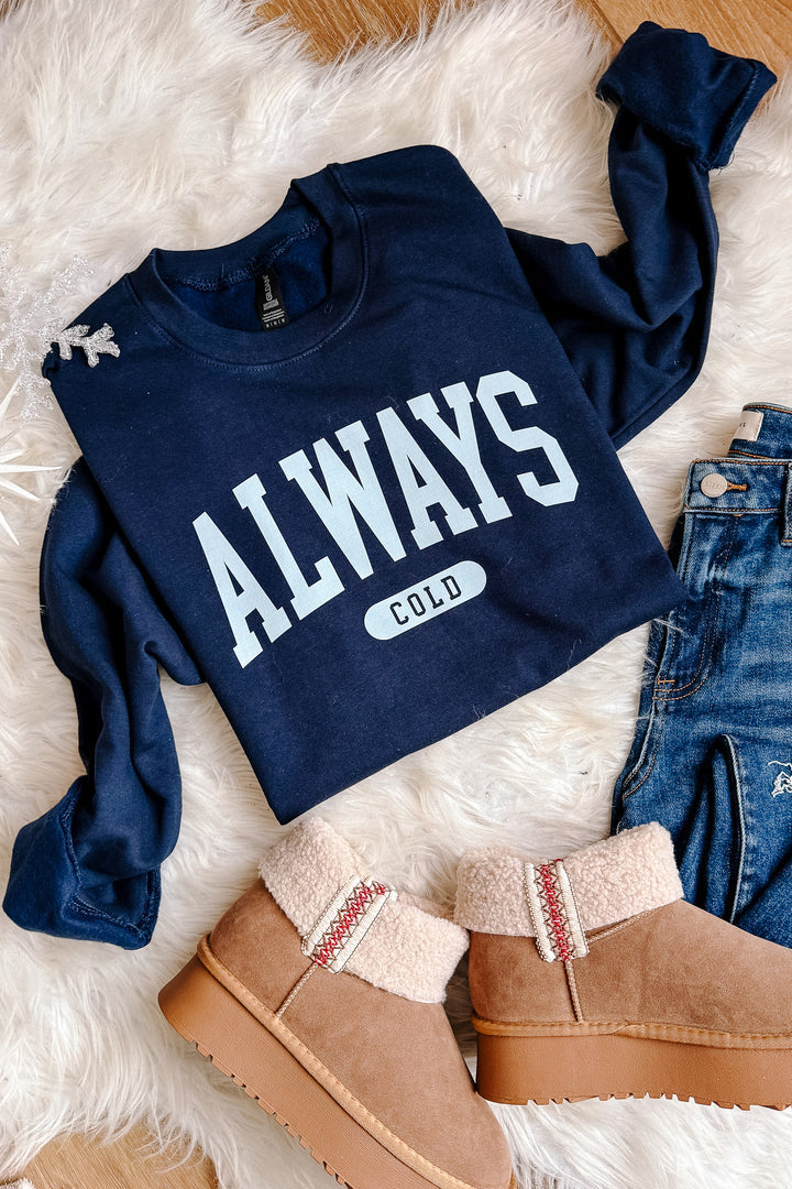 Always Cold Graphic Sweatshirt - Navy