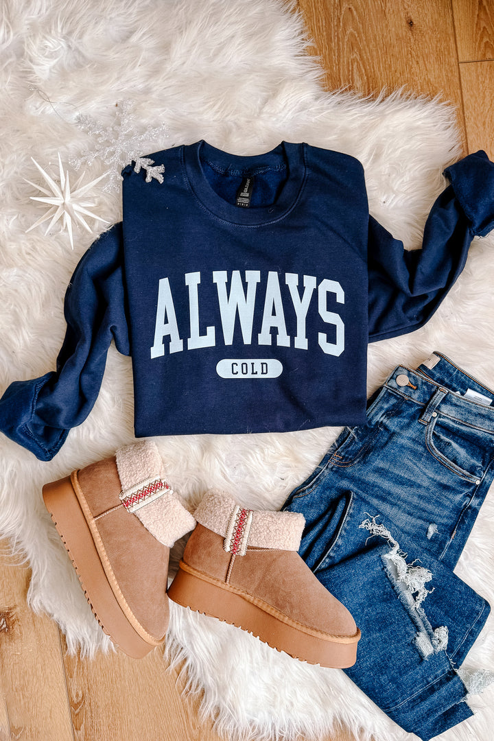 Always Cold Graphic Sweatshirt - Navy