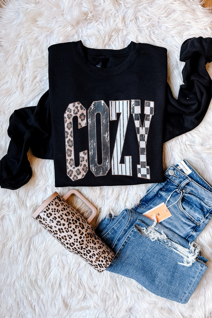 Netutrals COZY Patterns Graphic Sweatshirt - Black