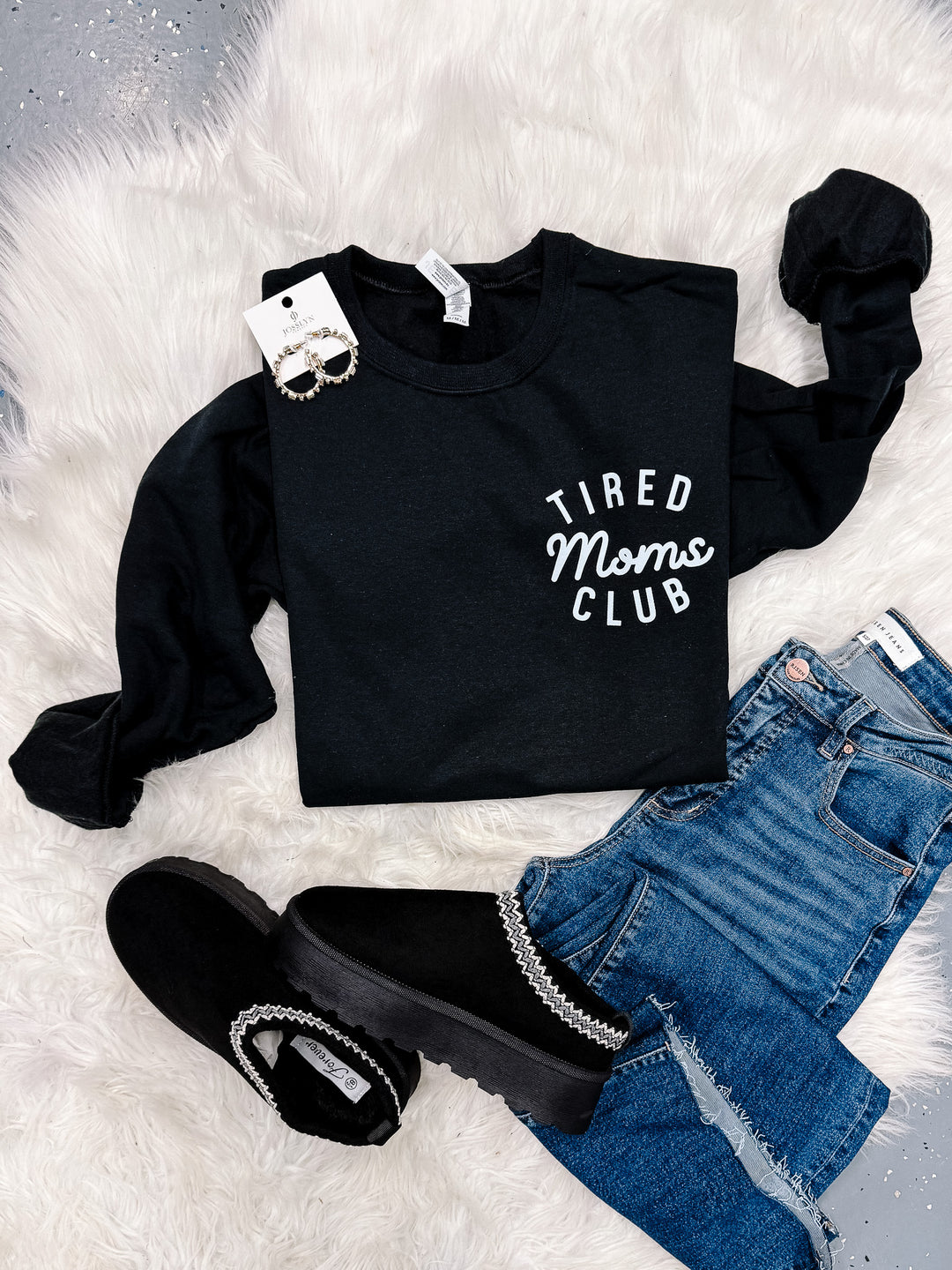 Tired Moms Club Sweatshirt - Black