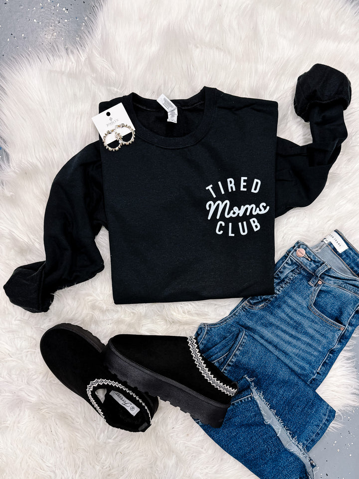 Tired Moms Club Sweatshirt - Black