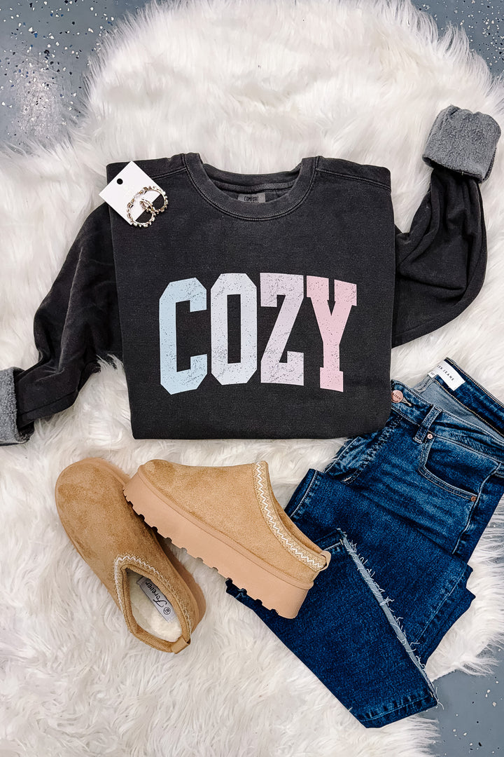 COZY Pastel Crewneck Sweatshirt - Pepper