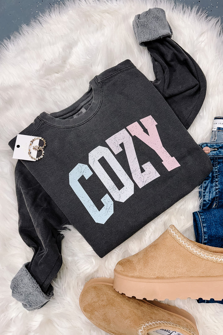 COZY Pastel Crewneck Sweatshirt - Pepper