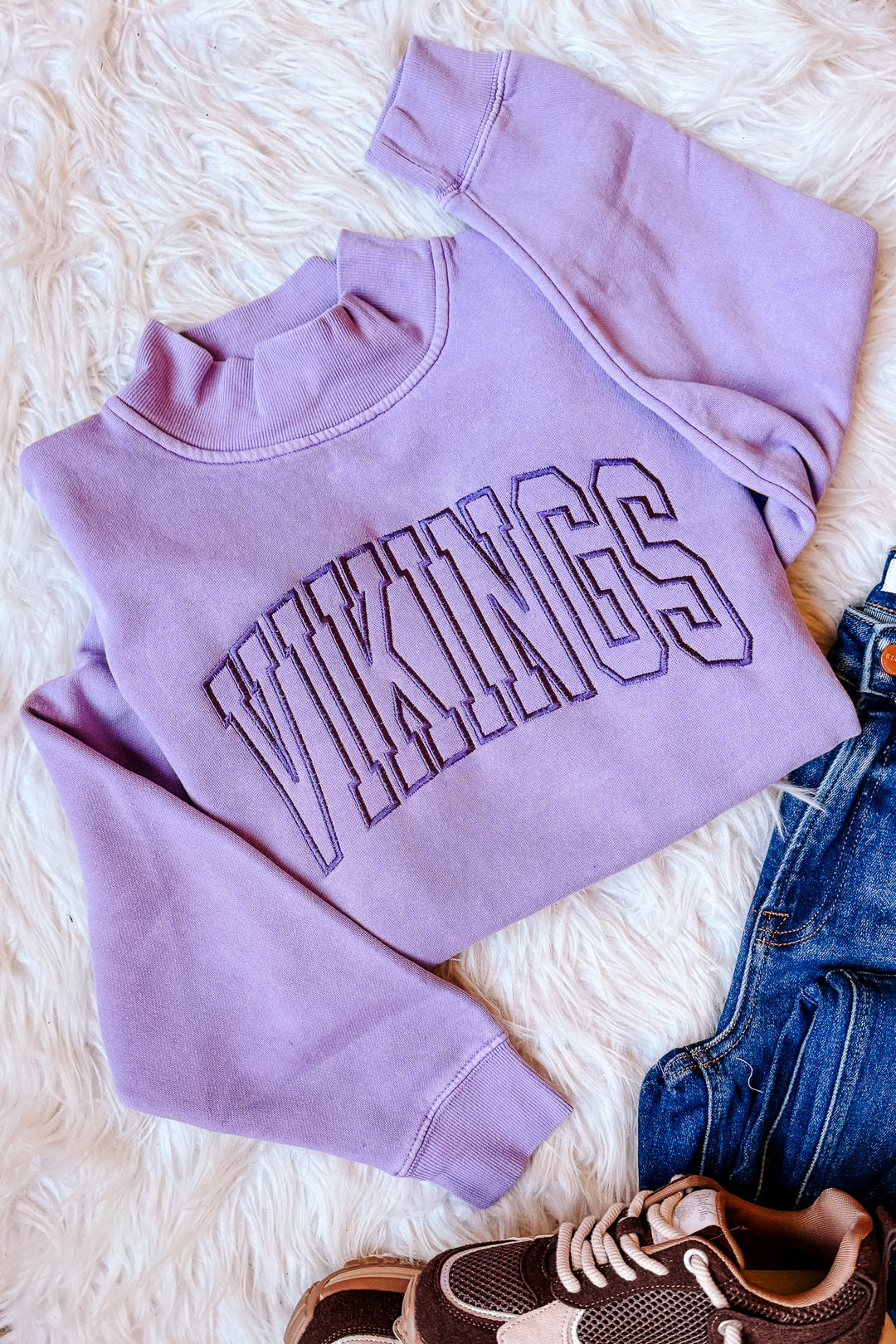 VIKINGS Embroidered Saltwash Mockneck - Orchid
