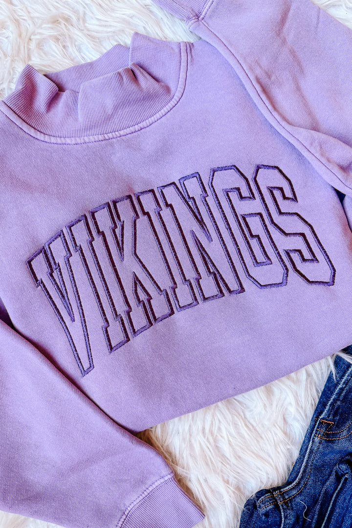 VIKINGS Embroidered Saltwash Mockneck - Orchid