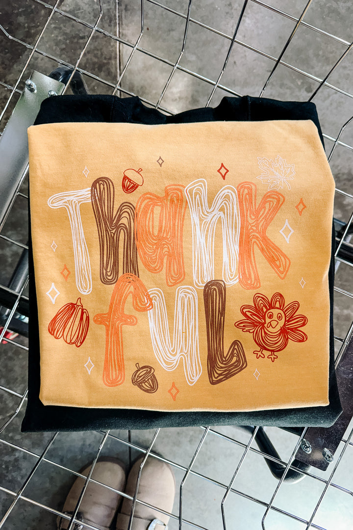 Thankful Doodles Graphic Tee - Mustard
