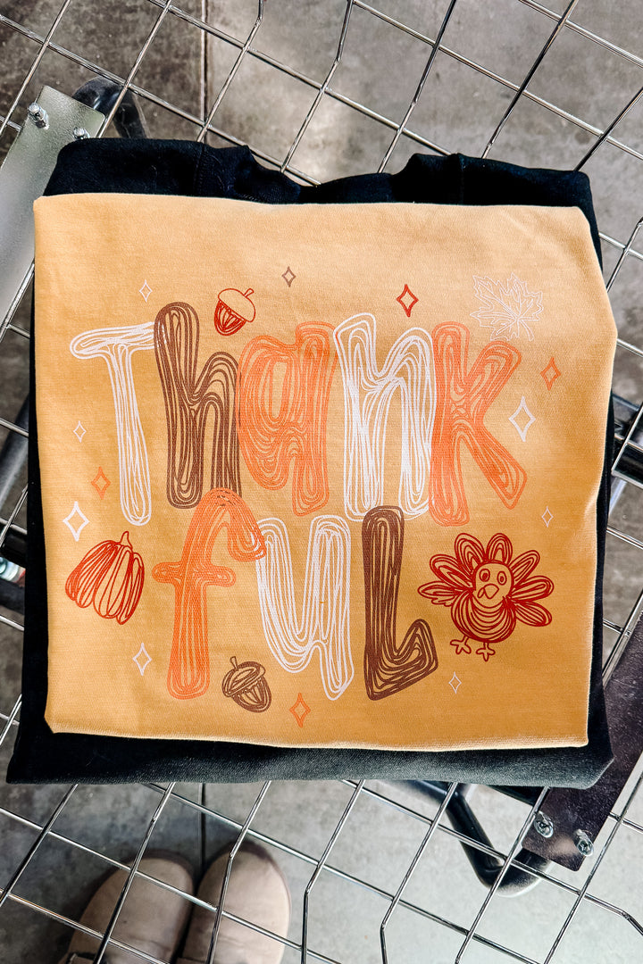 Thankful Doodles Graphic Tee - Mustard