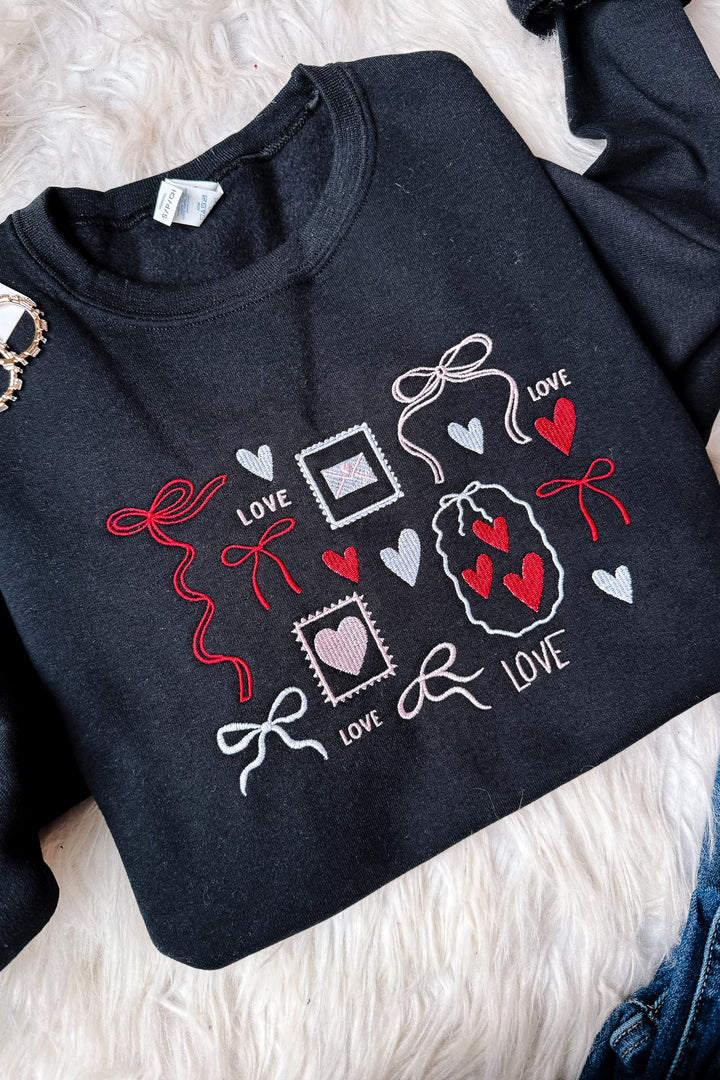 Signed, Sealed, Delivered Embroidered Sweatshirt - Black