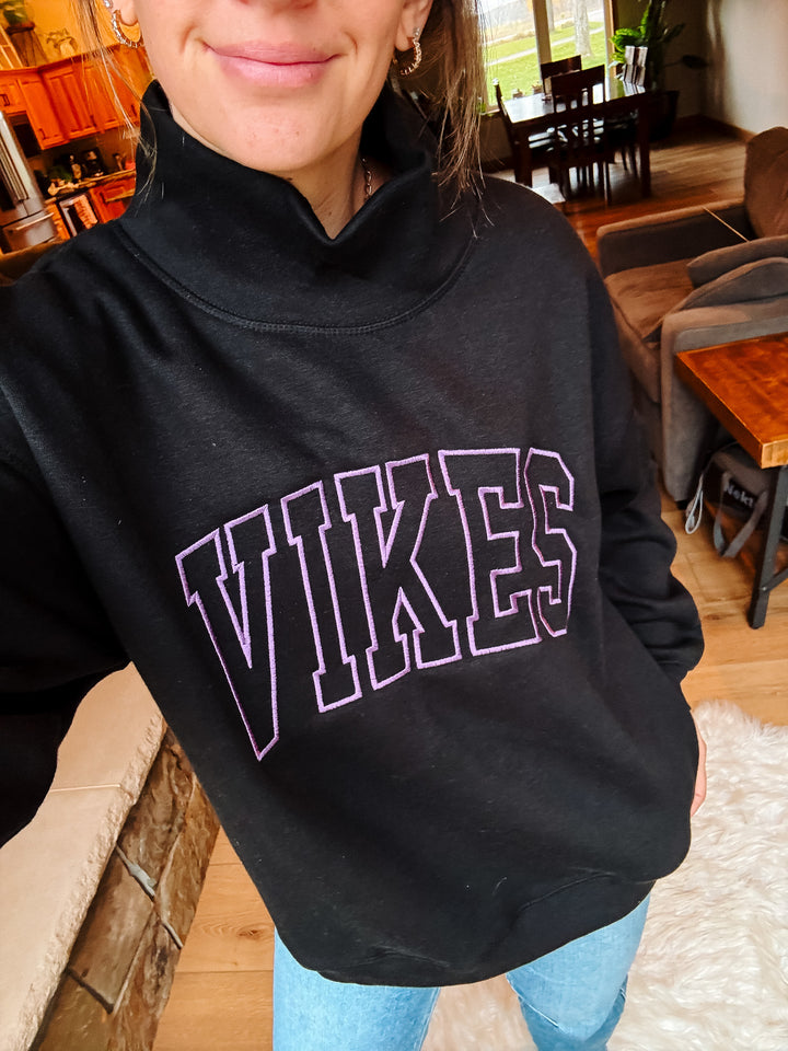 VIKES Embroidery Mockneck - Black