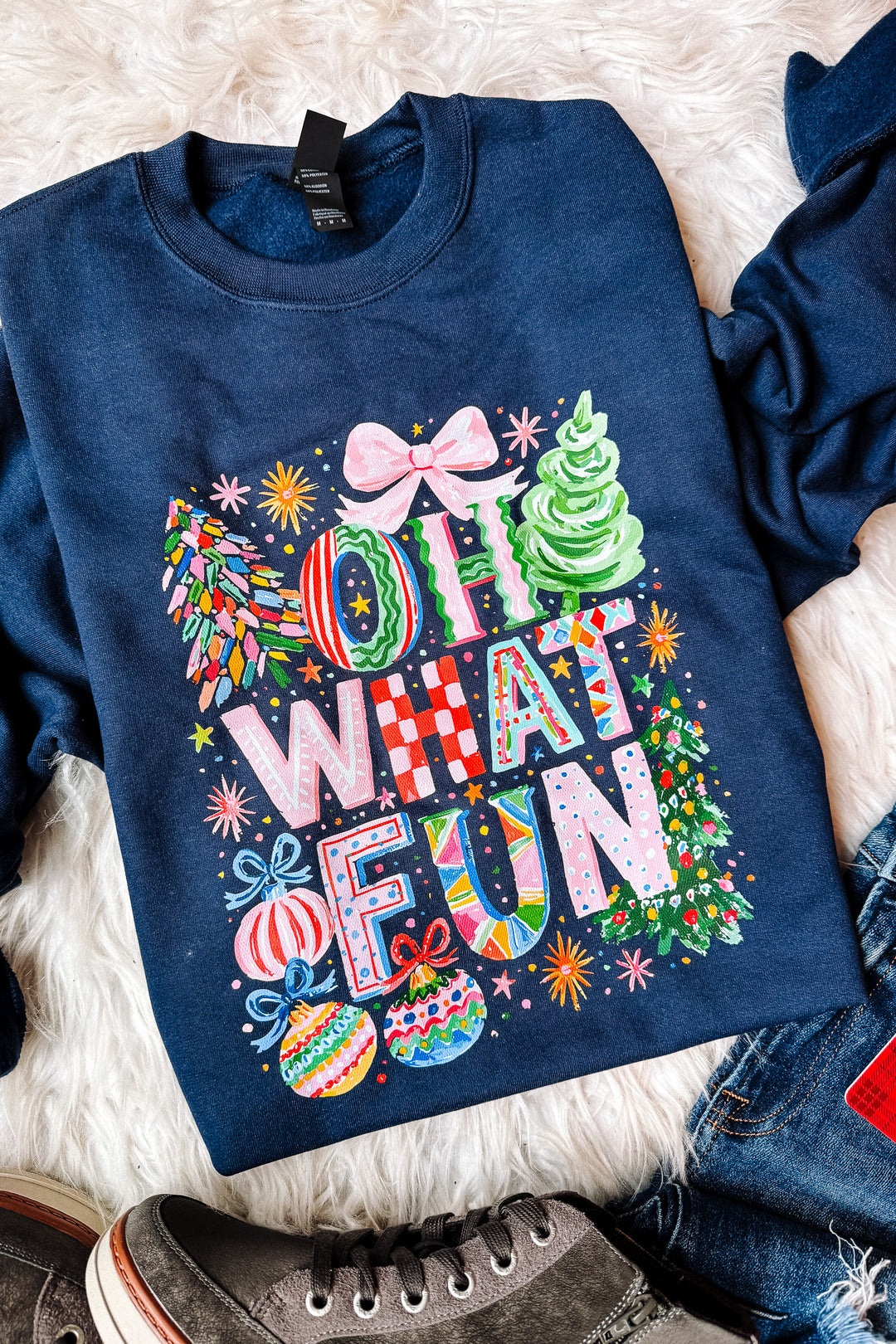 Oh What Fun Graphic Sweatshirt - Navy