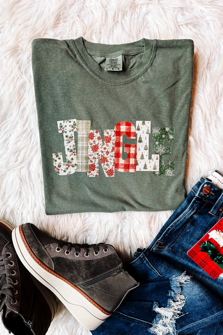 JINGLE Patterns Graphic Tee - Moss