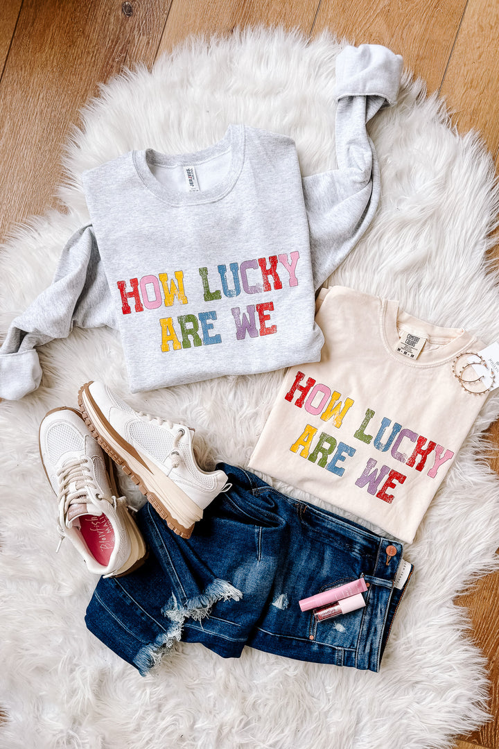 Colorful How Lucky Are We Graphics - Multiple Styles