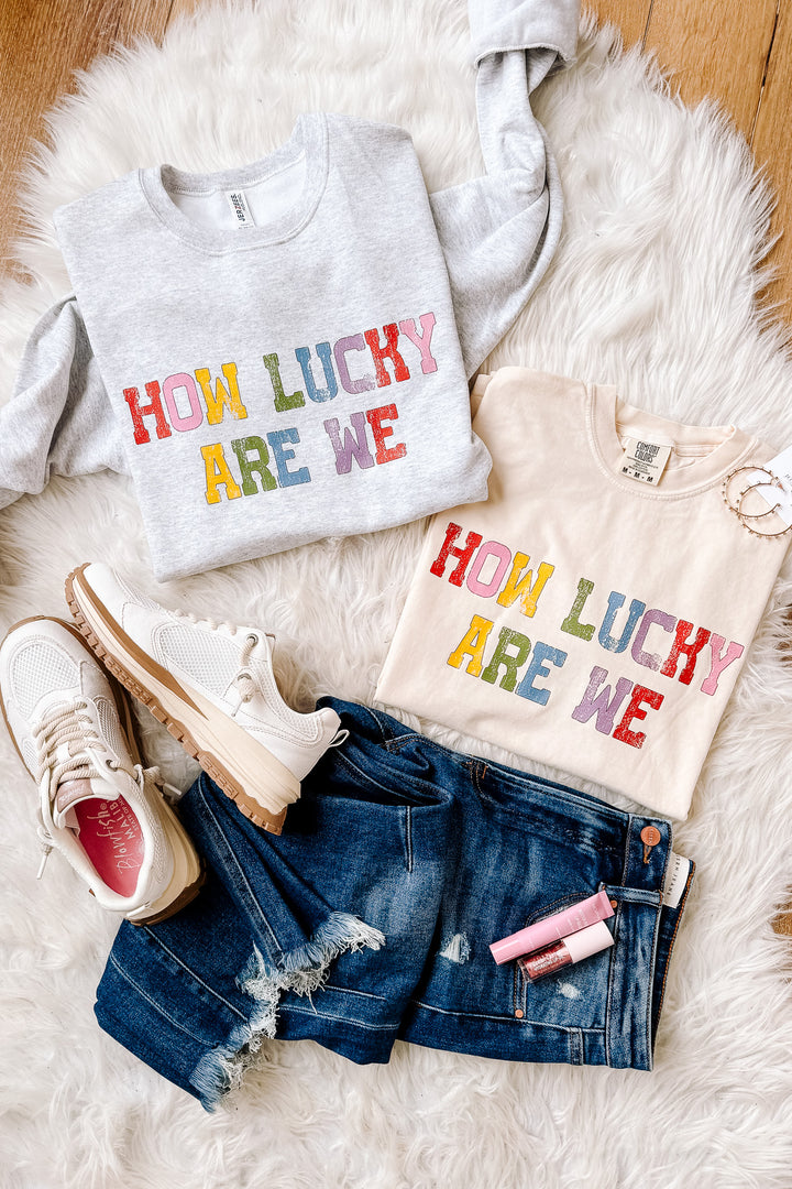 Colorful How Lucky Are We Graphics - Multiple Styles