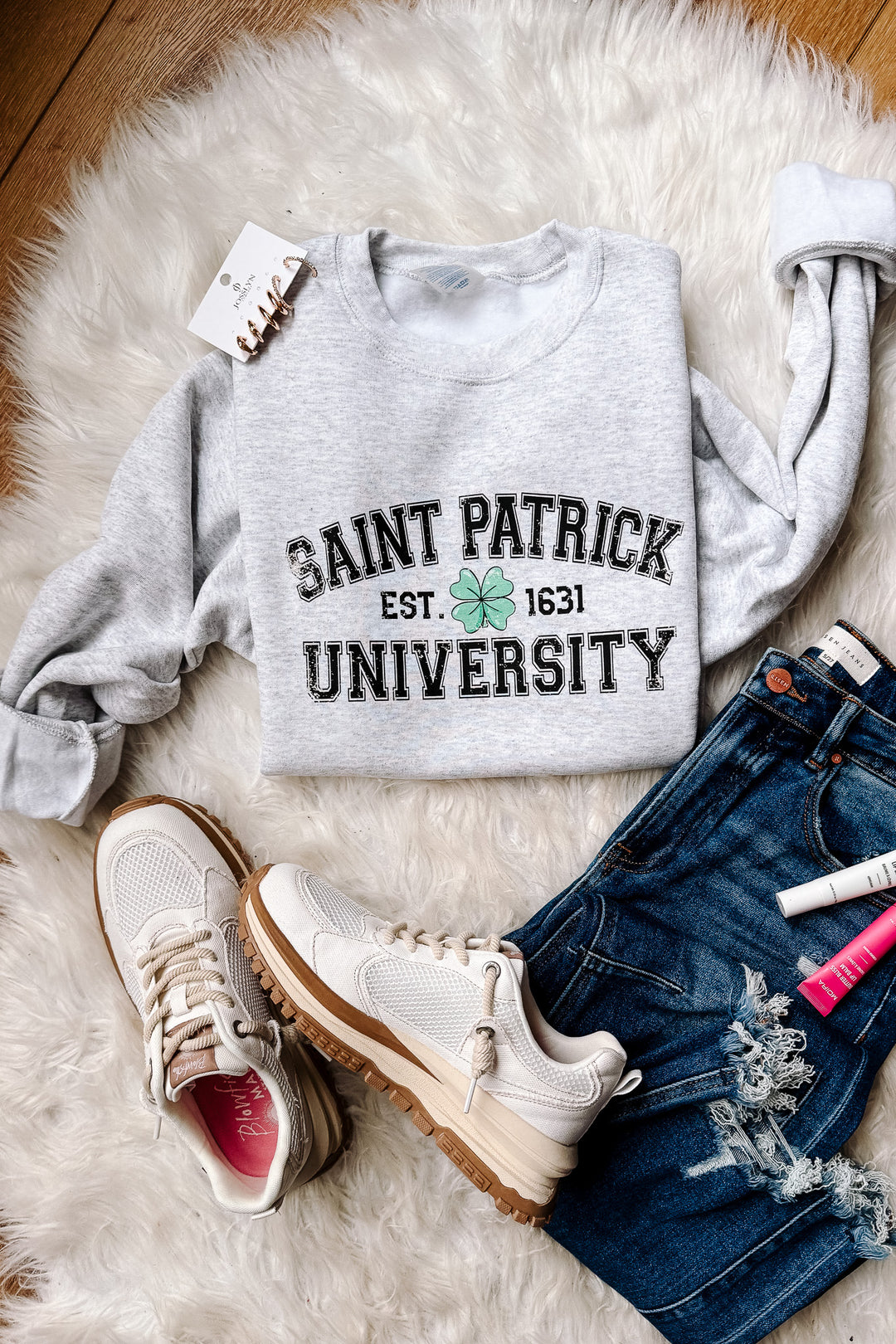 Saint Patrick University Crewneck Sweatshirt - Ash Grey