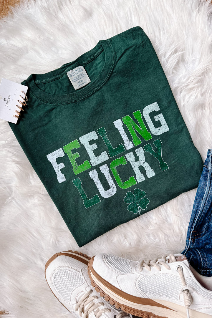 *DEAL* Feeling Lucky Graphic Tee - Field Green