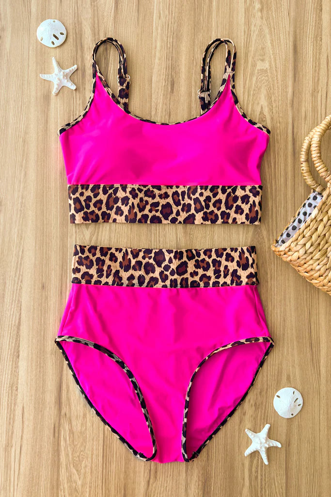 *Pre-Order* Pink & Leopard Swim Suit