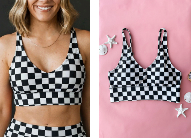*Pre-Order* Black & White Checkered Swim Suit