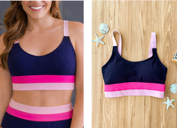 *Pre-Order* Navy & Pink Swim Suit
