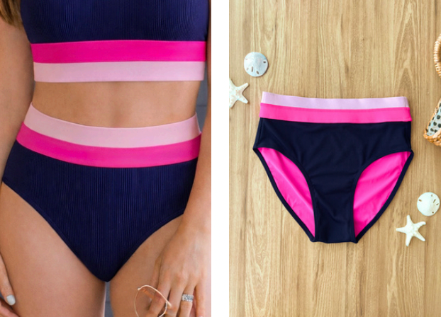 *Pre-Order* Navy & Pink Swim Suit