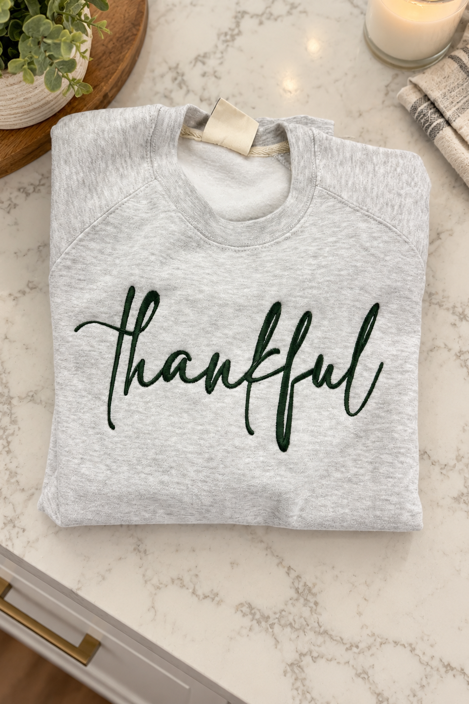 Thankful Embroidered Crewneck Sweatshirt