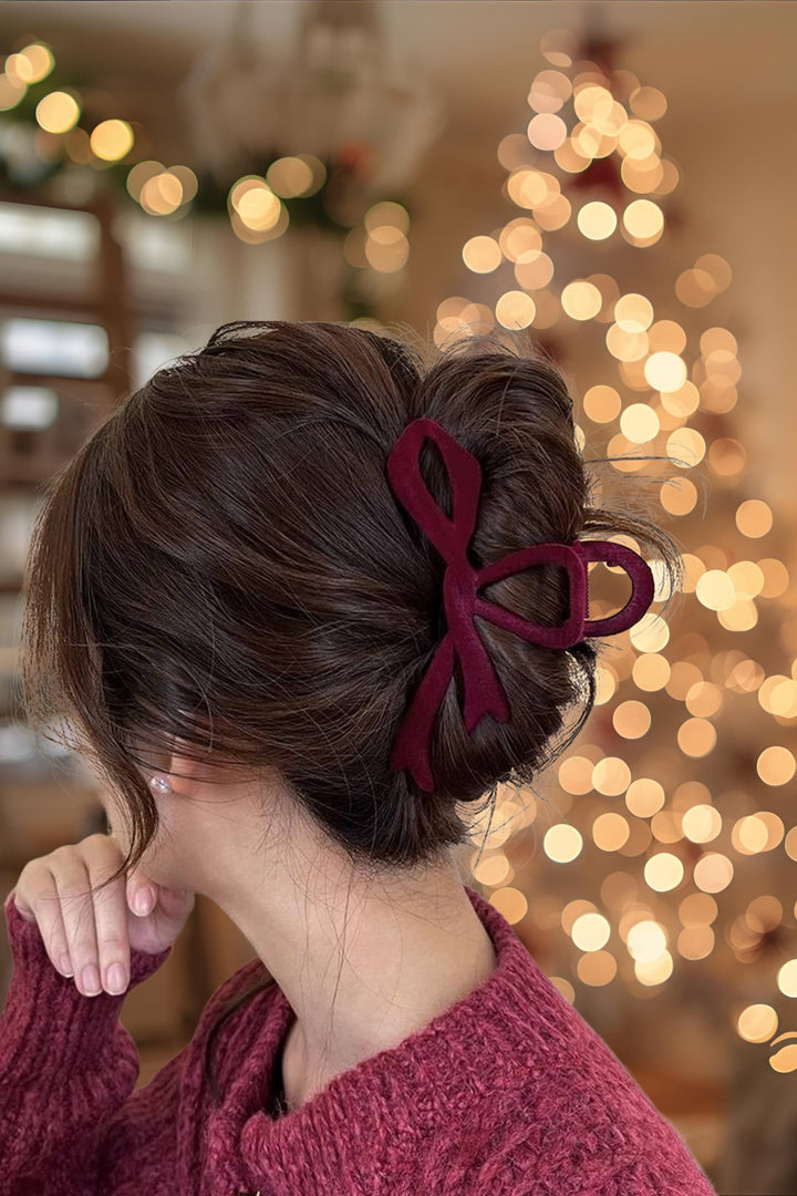 Velvet Bow Hair Clip Set