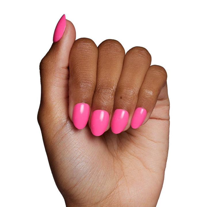 Hot Pink Press-On Nails | Short Oval Length