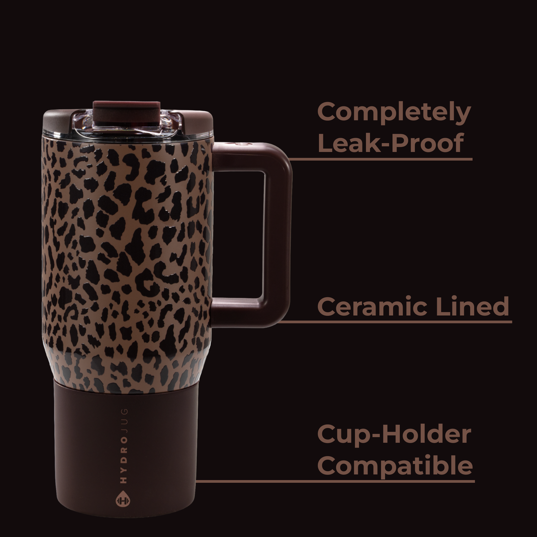 Brown Leopard 20oz Traveler Coffee Mug