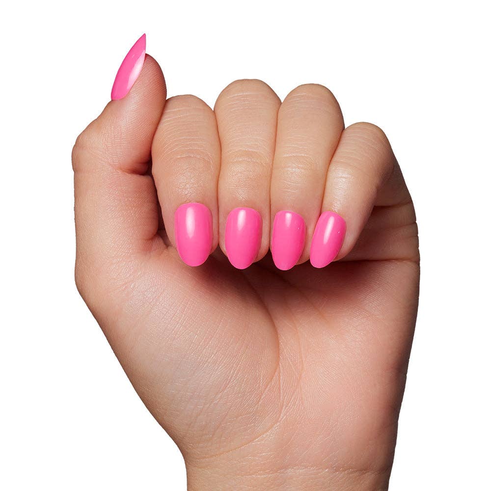 Hot Pink Press-On Nails | Short Oval Length