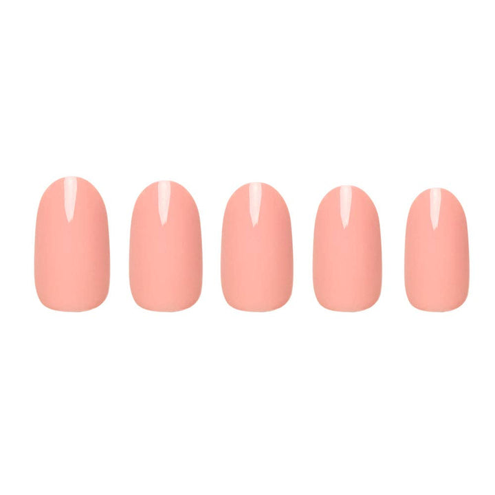 Peach Coral Press-On Nails | Short Round Solid Nail