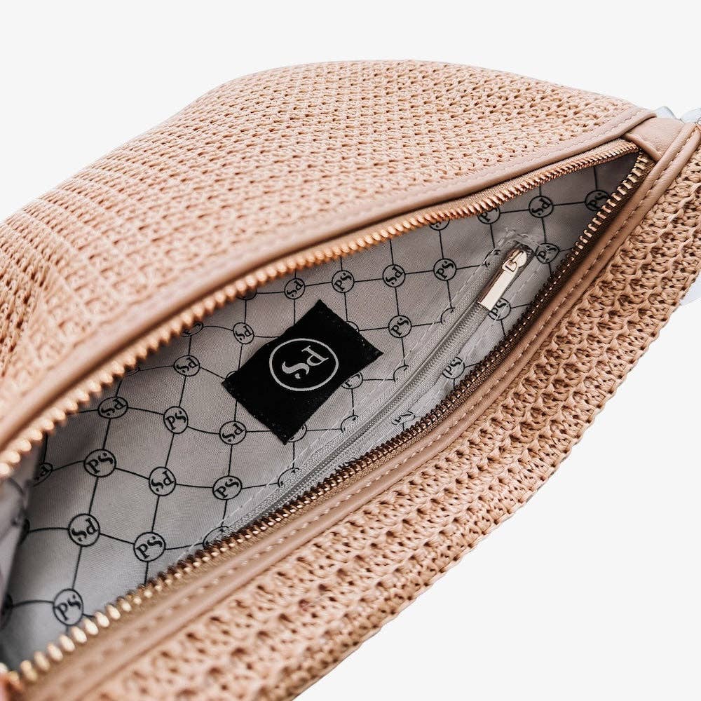 Rachel Raffia Westlyn Bum Bag - Cream