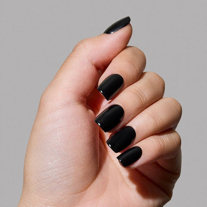 Jet Black Press-On Nails | Short Squoval