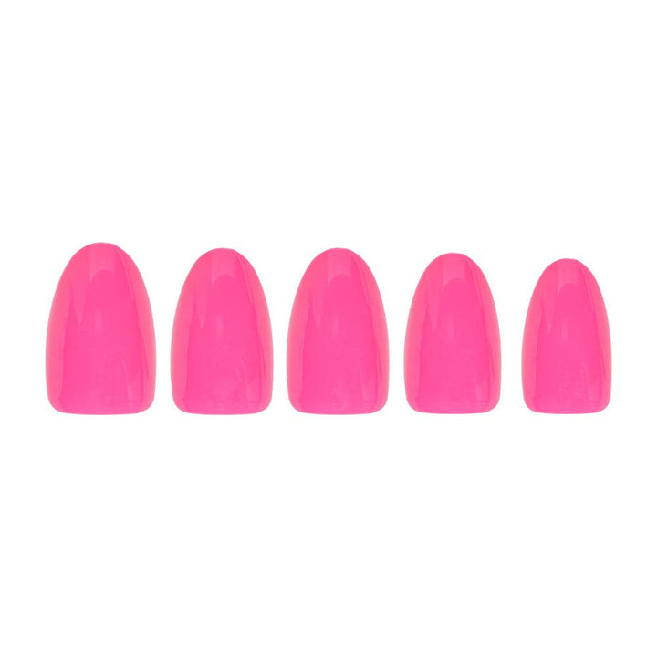 Hot Pink Press-On Nails | Short Oval Length