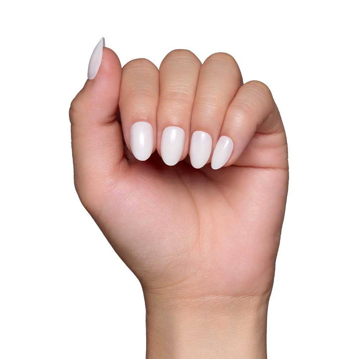 White Swan Press-On Nails | Short Oval Solid