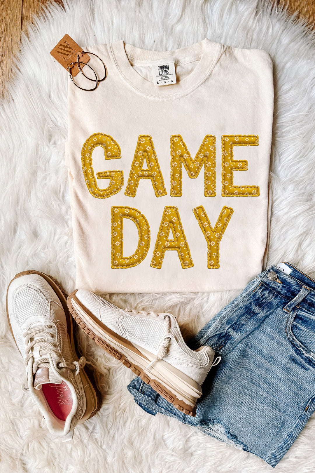 Game Day Floral Patches Graphic Tee - Multiple Colors