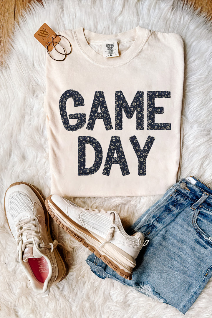 Game Day Floral Patches Graphic Tee - Multiple Colors