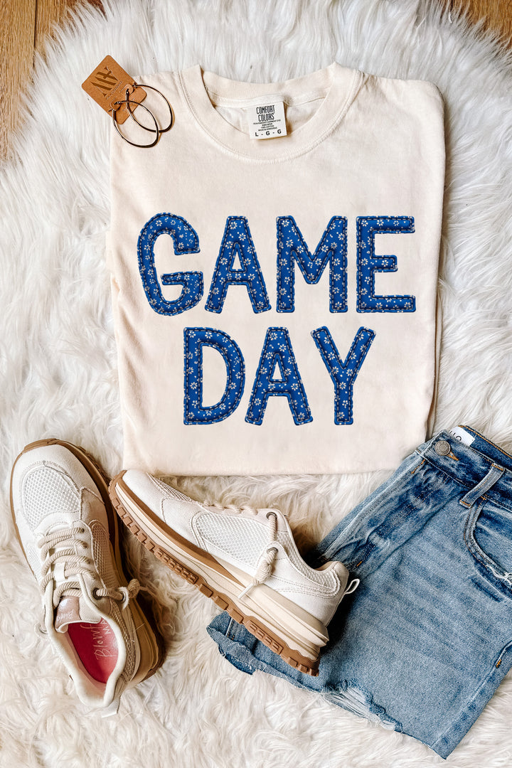Game Day Floral Patches Graphic Tee - Multiple Colors