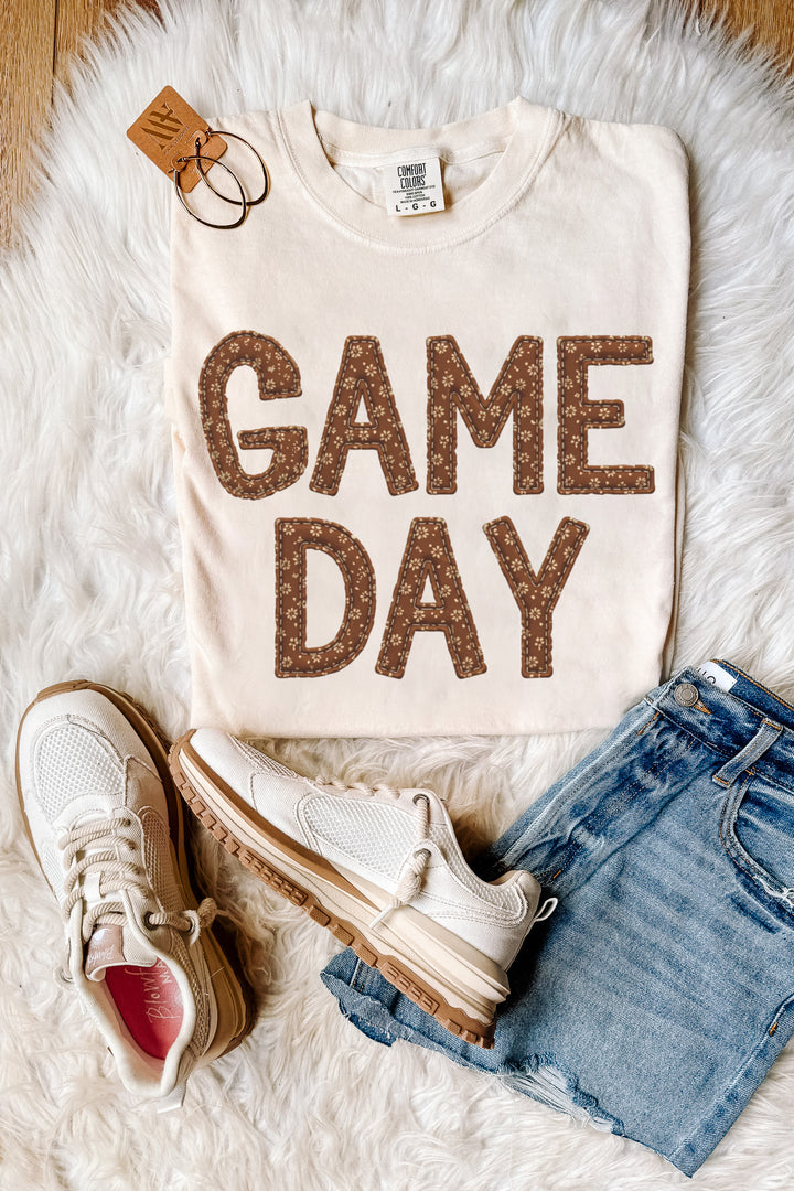 Game Day Floral Patches Graphic Tee - Multiple Colors