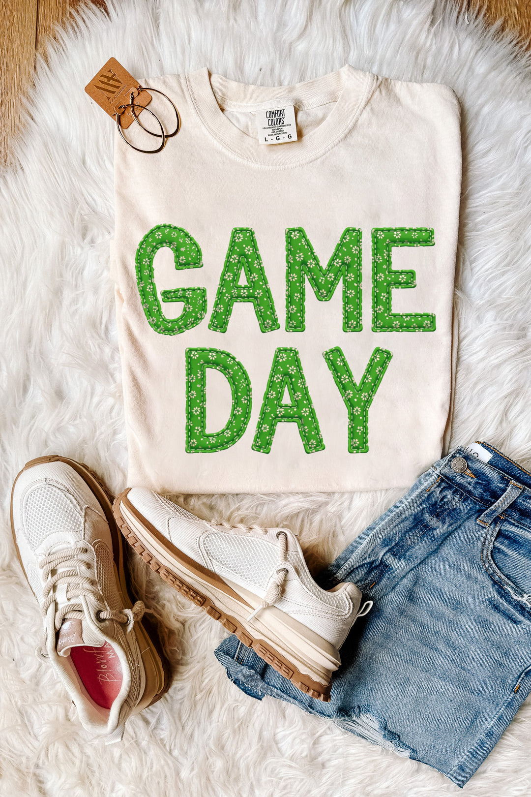 Game Day Floral Patches Graphic Tee - Multiple Colors