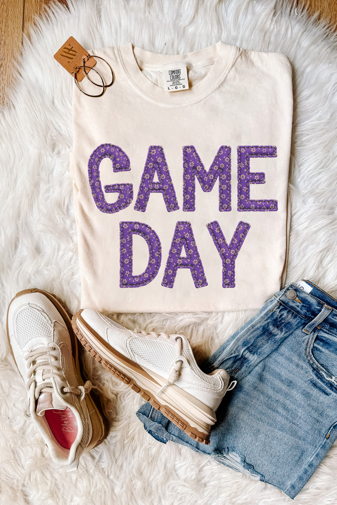 Game Day Floral Patches Graphic Tee - Multiple Colors