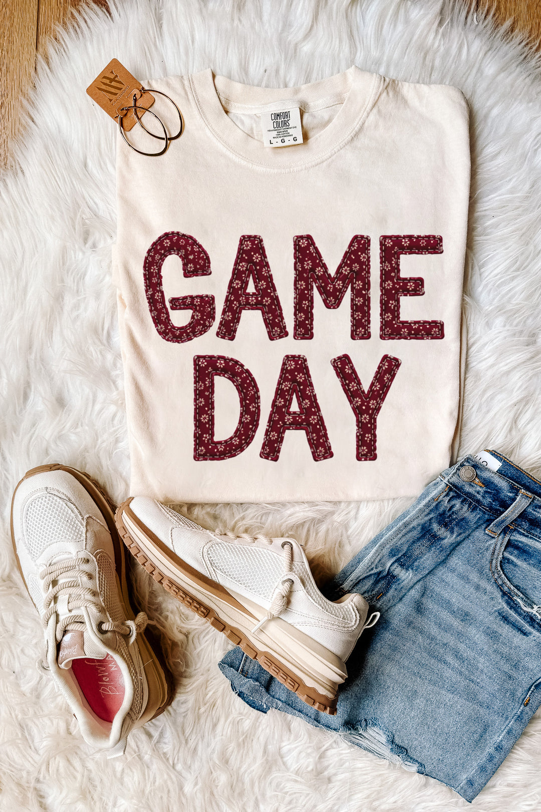 Game Day Floral Patches Graphic Tee - Multiple Colors