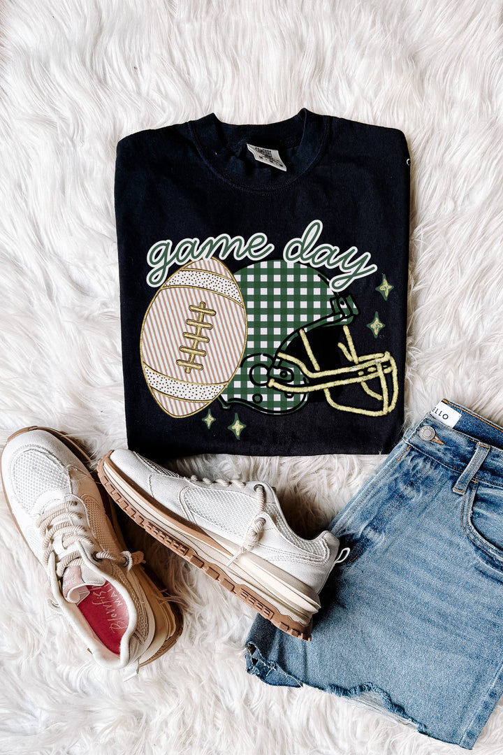 Game Day Football Helmet Graphic Tee - Multiple Colors