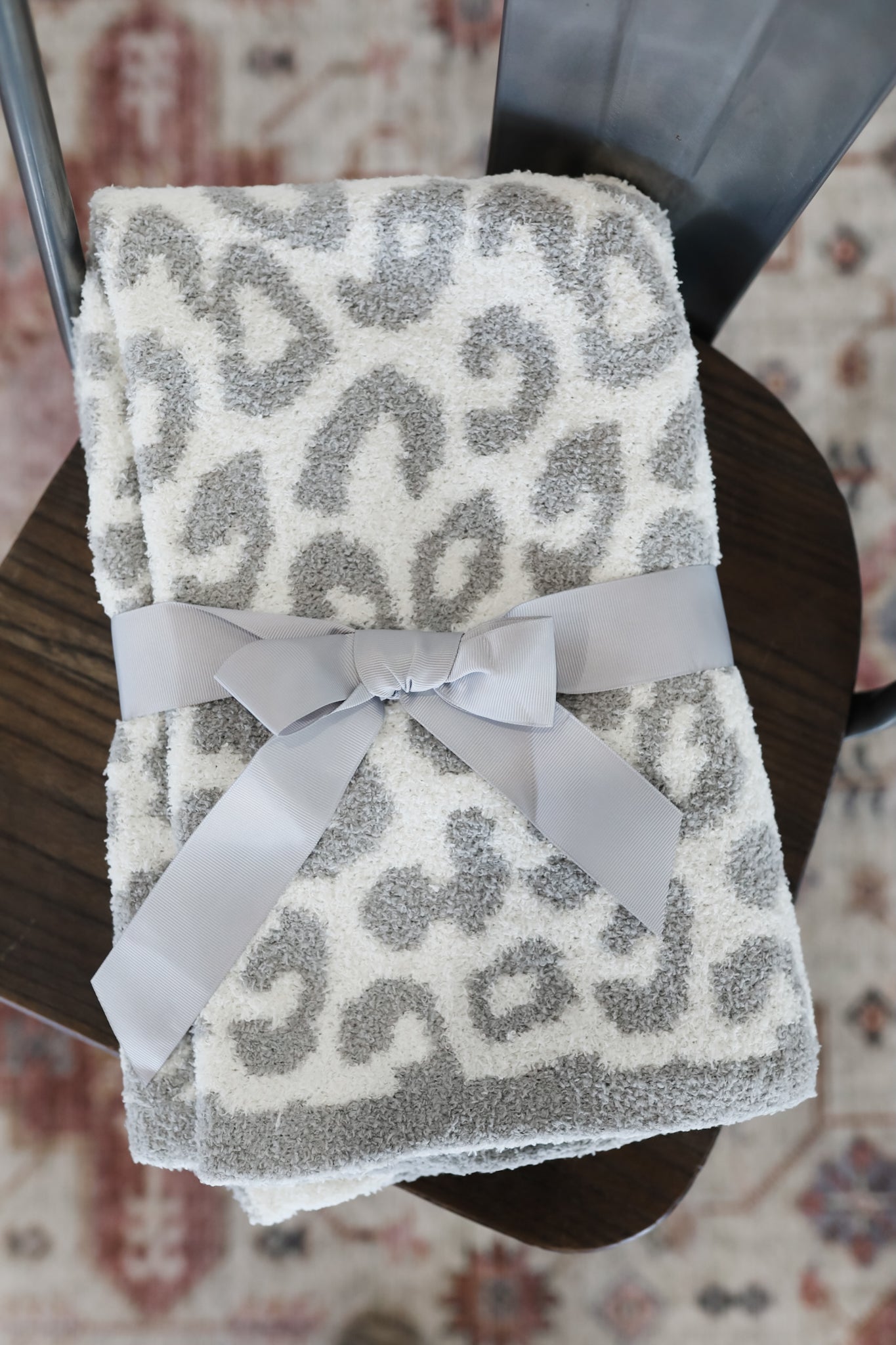 Leopard Comfy Luxe Kids Blanket - Gray