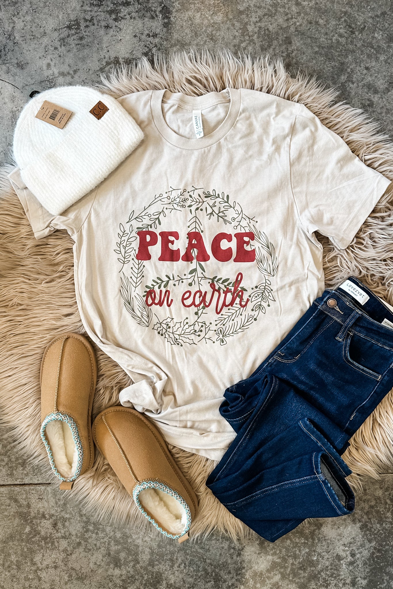 Peace of Earth Graphic Tee - Cement