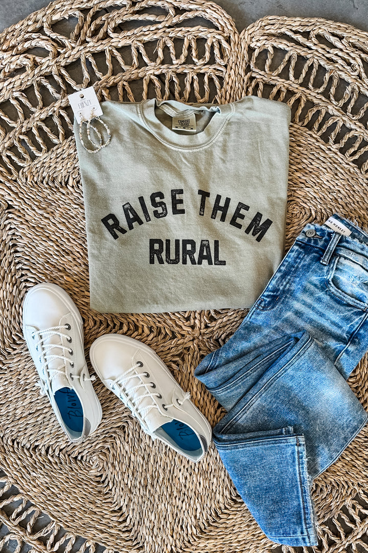 Raise Them Rural Graphic Tee - Khaki